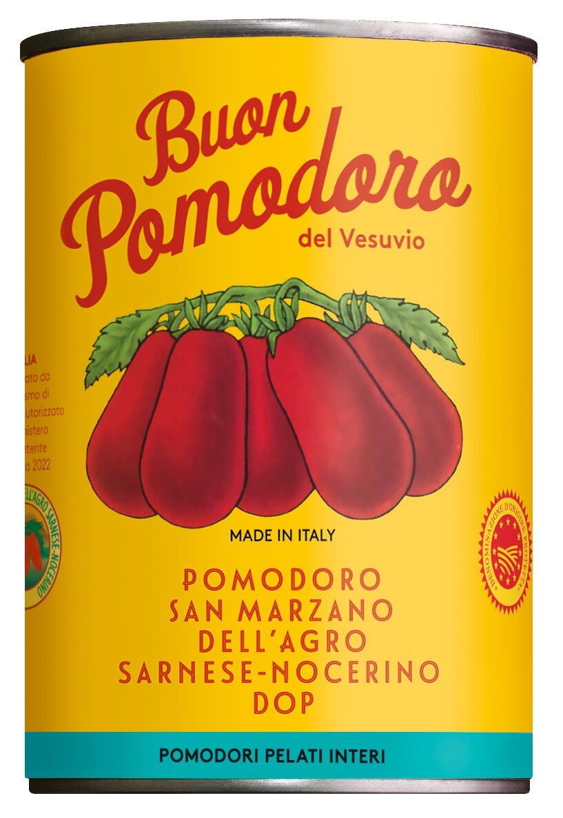 DOP San Marzano Tomaten von Solania im eigenen Saft für klassische italienische Pastasaucen, Suppen und Eintöpfe.