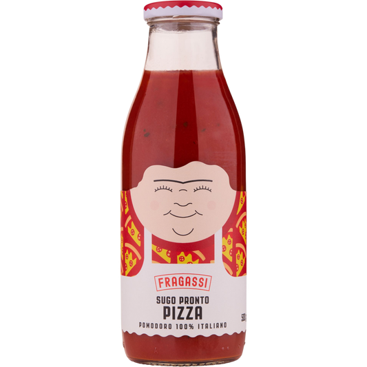 Der Sugo Pronto Pizza ist die ideale Basis für eine hausgemachte Pizza.