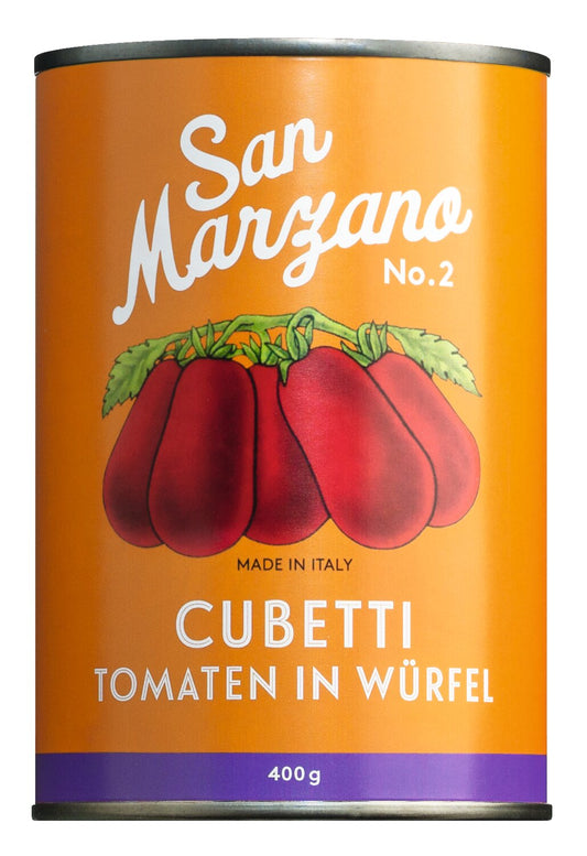 San Mazano No. 2 Tomaten gewürfelt im eigenen Saft. Ideal für Sugo und viele weitre mediterrane Gerichte.