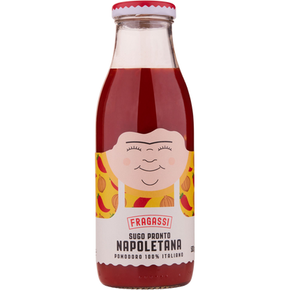 Eine traditionelle neapolitanische Sauce aus geschmacksintensiven Tomaten, aromatischen Kräutern und nativem Olivenöl extra.